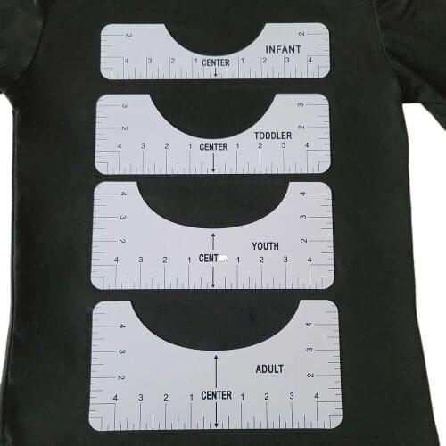 1/4PCS T-Shirt Alignment Ruler Craft Ruler with Guide Tool for Fashion Design Drawing Template Craft Tool Sewing GQ