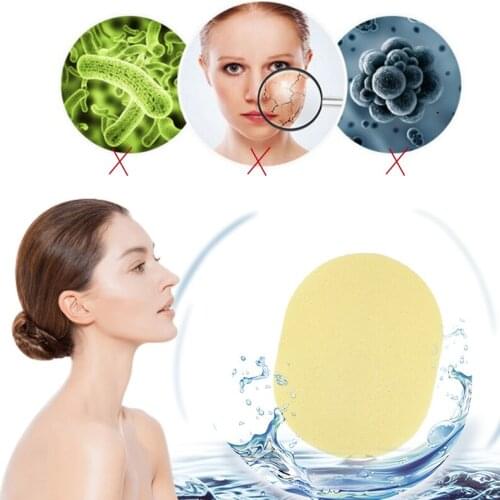 1PC Face Round Makeup Remover Tool Natural Wood Pulp Sponge Cellulose Compress Cosmetic Puff Facial Washing Sponge