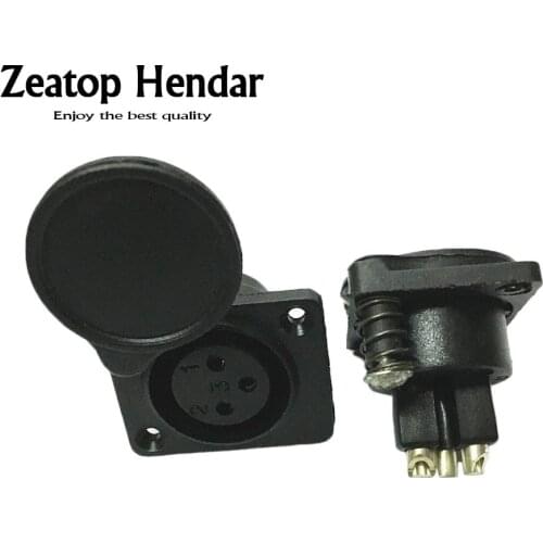 10Pcs XLR 3 Pin Waterproof Female Chassis Panel Mounted Socket Adapter Soldering for Power MIC Connector Black