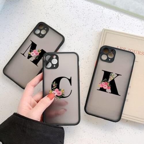 26 letters A-Z Phone Case For iPhone 12 7 8 plus X XS MAX XR For iphone 11 Pro MAX 6 6s plus SE 2 hard Transparent Cases Cover