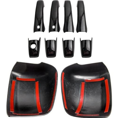 2x Mirror Cover +Door Handle Covers For Jeep Grand Cherokee & for Dodge Durango 2011 2012 2013 2014 2015 ABS Plastic