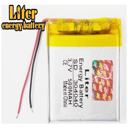 304040 3.7V 500mAh 034040 Lithium Polymer Li-Po li ion Rechargeable Battery For Mp3 MP4 MP5