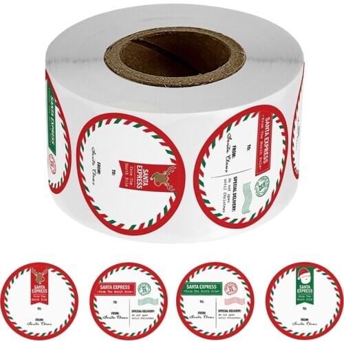 500Pcs/roll Christmas Thank You Stickers For Seal Labels Scrapbooking Stickers Festive Decor Supplies Children Adult