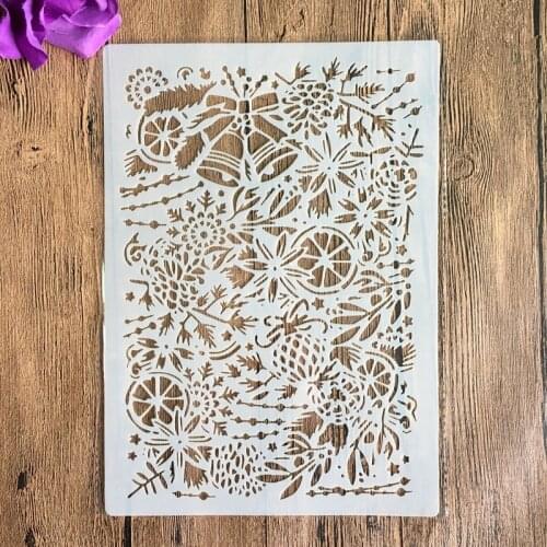 A4 29 * 21cm Christmas bell DIY Stencils Wall Painting Scrapbook Coloring Embossing Album Decorative Paper Card Template,wall