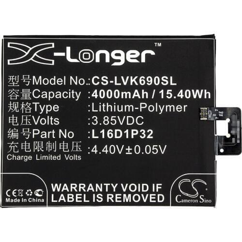 Cameron Sino 4000mAh Battery For Lenovo PB2-670N,PB2-690N,Phab 2,Phab 2 Pro,L16D1P32