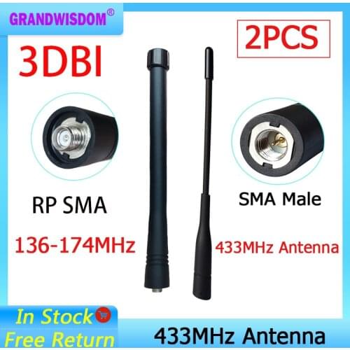 2pcs 433MHz antenna SMA Male Connector antena 433 mhz antenne directional waterproof antennas for Walkie talkie wireless