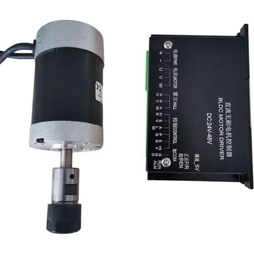 200W DC Brushless Motor DC 0 - 48V CNC Carving Milling Spindle Motor + 48VDC Stepper Motor Driver For CNC Engraving Machine