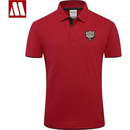 MYDBSH Brand Clothing 2021 Mens Wolf Polo Shirt Business & Fashion Solid Short Sleeve Male Breathable Polo Shirts Casual Tops
