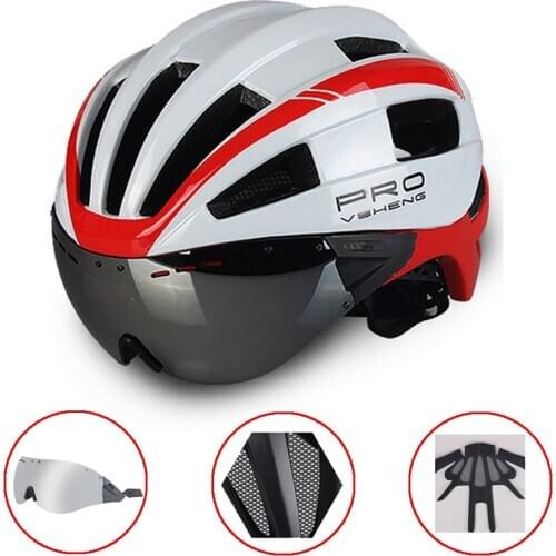 One Piece Bicycle Helmet Men and Women Mountain Goggles Bike Helmet With Removable Lining Road Bike Helmet Cycling Equipment