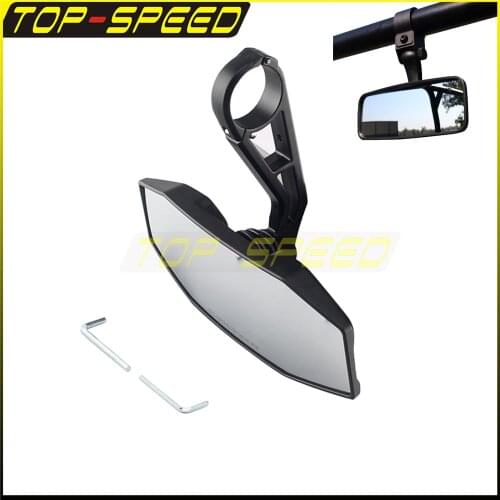 Black 10" UTV Rear View Mirror 1.75" Clamp Center Mirrors Rearview For Arctic Cat Honda Yamaha Polaris Hisun Kymco Bad Boy