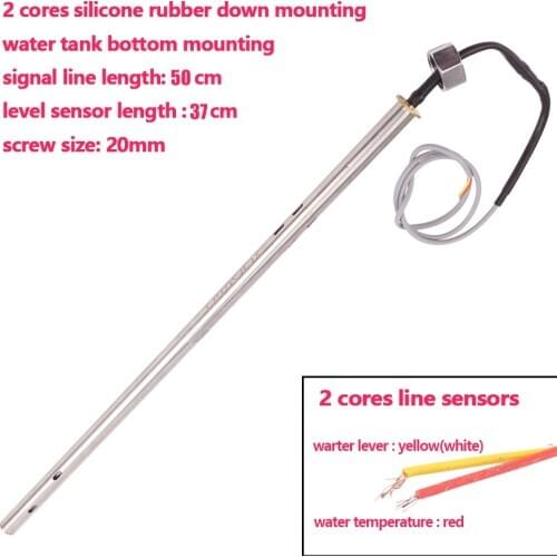Solar energy water heater temperature water level sensor 37cm 2 cores silicone rubber down mounting tank tube probe CGQ-2