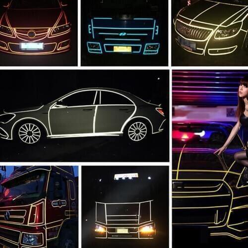 Motorcycle Car Bicycle Stickers Reflective Safety Warning Tape Truck Cool DIY Decor Sticker Decal Mouldings Car Styling Sticker