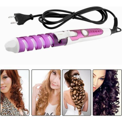 Electric Magic Hair Styling Tool Rizador De Pelo Hair Curler Roller Pro Spiral Curling Iron Wand Curl Styler eu plug