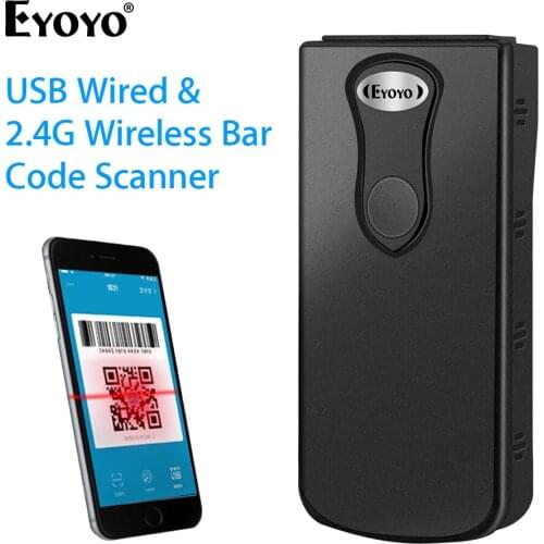 Eyoyo Bluetooth 2D Barcode Scanner 3 in 1 Bar Code Reader Portable CCD Screen Scanning PDF417 Data Matrix for Windows iOS