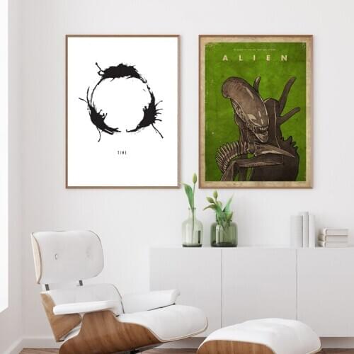 Alien Movie Xenomorph Poster Vintage Prints Classic Sci-fi Alternative Film Canvas Painting Retro Wall Pictures Home Room Decor