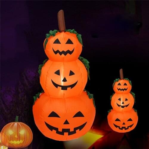 Halloween Pumpkin Inflatable Three Pumpkin Specter Inflatable Halloween Outdoor Decorations Fear Party Props Ghost Festival