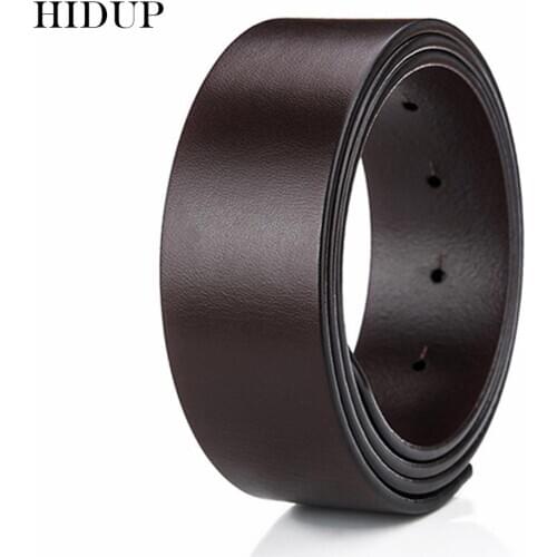 HIDUP Quality Design Cowhide Leather Men Cow Strap Vintage Belts Parts Strap Cow Leather Belt Accessories Without Buckle NWJ635
