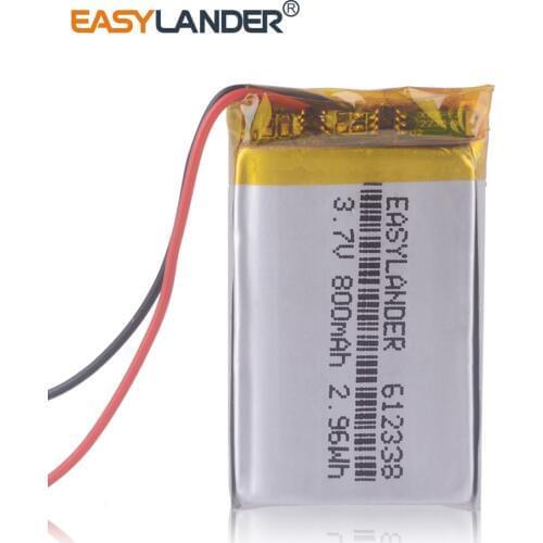 612338 3.7V 800mAh Li-Polymer Battery For MP4 GPS toys dvr570 FD6SG hd50G TEXET FHD-570 DVR dvr-3gp Gmini HD50G ACV GQ7
