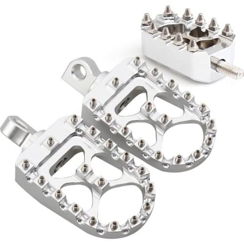 Motorcycle Silver Footrest Shifter Peg Gear Shift Brake Foot Peg Toe Peg MX Chopper Bobber Style For Harley Touring Softail Dyna