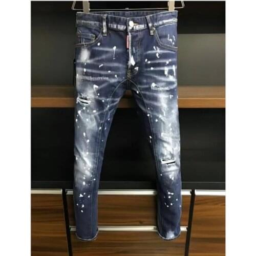 Men DSQ2 Jeans Pencil Pants Motorcycle Party Casual Trousers Street Clothing 2021 Denim Man Clothin A505