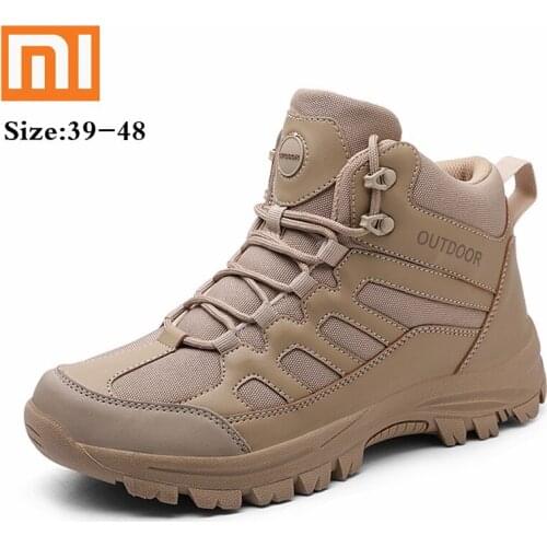 Xiaomi Hiking Shoes Men Military Boots Special Force Tactical Desert Combat Boots High Quality Outdoor Men Shoes Big Size 48