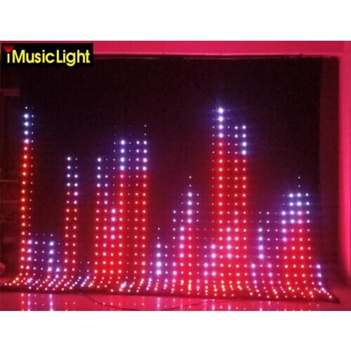 P10 4x8m Stage Soft Curtain Flexible LED Video Cloth PC/DMX Control with Flight Case