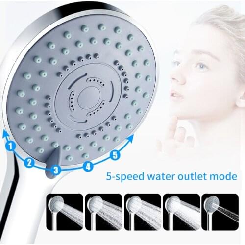ABS Handheld Shower Head Shower Nozzle Bathroom Pressurized Multi-Function Five-Speed Water Outlet Bathroom Water Saving