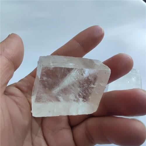 Natural Transparent White Optical Calcite Mineral Specimen Healing