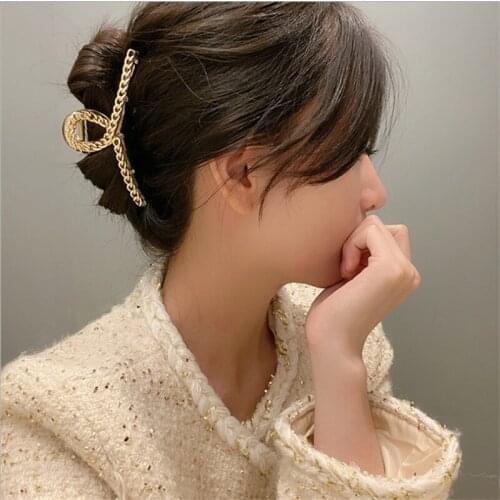 New ins pearl hairpin back head large hair clip headdress elegant temperament hair catch shark clip hairpin
