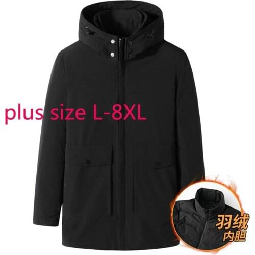 New Arrival Fashion Suepr Large Winter Men Long Stand Collar Hooded Down Two Piece Set Thick Casual Jacket Plus Size L-6XL7XL8XL