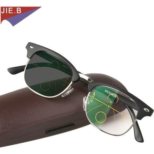 2019 Vintage Transition Sun Photochromic Reading Glasses Men Women adjustable vision With Multifocal Diopter Progressive glasse