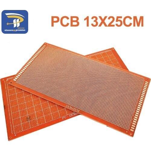 1pcs 13x25 cm 13*25cm Single Side Prototype 2.54mm PCB Breadboard Universal Experimental Bakelite Copper Plate Circuirt Board