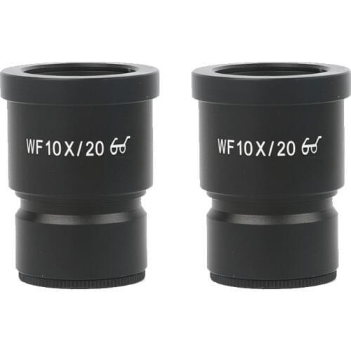 2pcs Stereo Microscope Wide-angle Eyepiece W10X/20 W15X/15 WF20X/10 WF25X/10 WF30X/9 With Rubber Eye Cups Guard