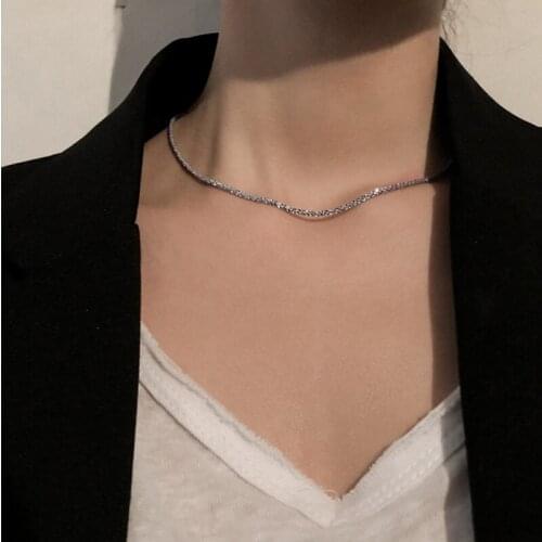 Luxury Starry Choker Necklaces For Women Wedding Party Engagement Fashion Jewelry Elegant Simple Chain Necklaces Gift For Ladies