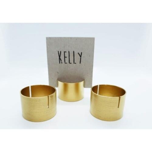 Personalized 12pcs/set Gold Pipe Place Card Holders Metal Copper Wedding Name Card Number Stand Table Decor