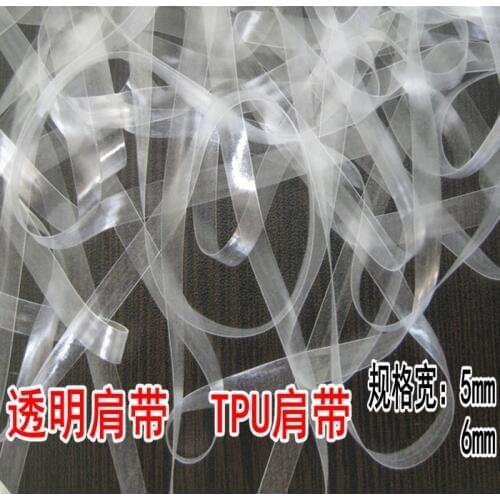 60M/lot Width 5/6mm, Thickness 0.12mm transparent Matte Strong tensile strength and good elasticity elastic band