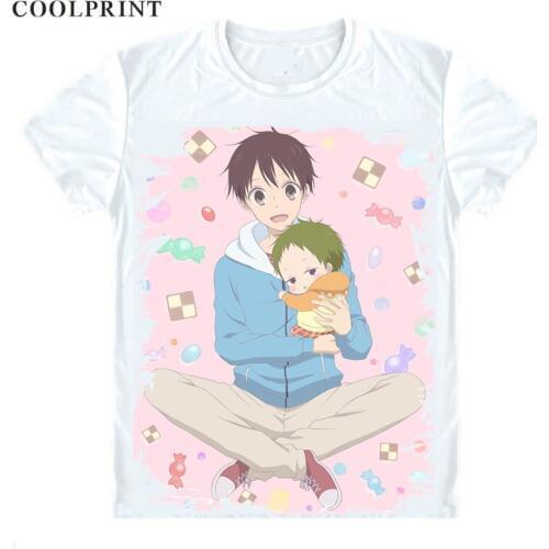 COOLPRINT School Babysitters T-Shirts Short Sleeve Shirts Gakuen Babysitters Orphan Kotaro KASHIMA Ryuichi KASHIMA Cosplay Shirt