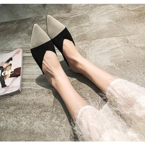 Sexy Knitting Women Slippers Spring Summer Outdoor Slides Woman Flat Shoes Woman Slip On Loafers Mules Flip Flops Plus Size 43