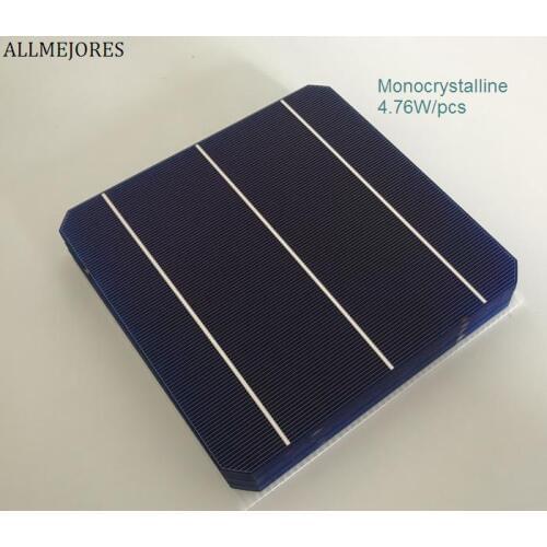 ALLMEJORES Monocrystalline 156mm solar cell 19.6% High effencicy 4.76W A Grade quality diy solar panel solar charger 10pcs/Lot