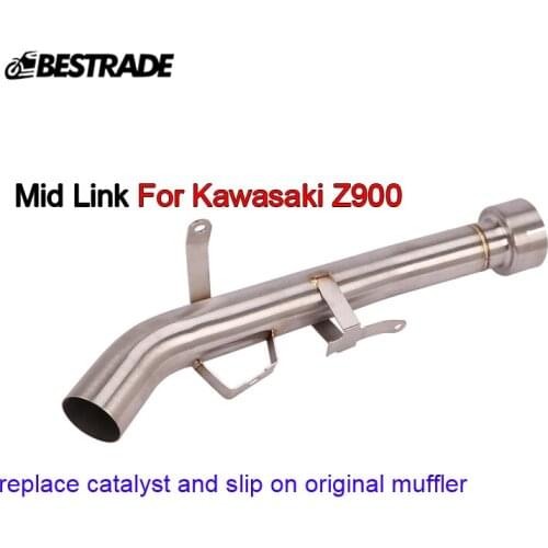 Middle Pipe For Kawasaki Z900 Until 2019 Motorcycle Exhaust System Connect Link Pipe Replace Cat Mid Link Tube Stainless Steel
