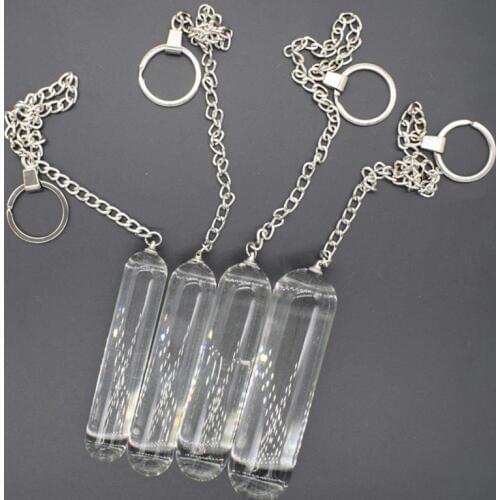 Steel Chain Pull Ring Crystal Glass Anal Plug Smooth 4 Size Anal Dildo Stimulation Dilator Glass Long Dildo Man/Woman Sex Toys