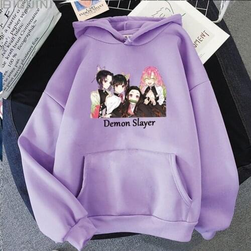 Mang Cartoon Demon Slayer Long Sleeves Hoodies Sweatshirts Men/women Pullovers Printed Dropshipping Spring Anime Clothing