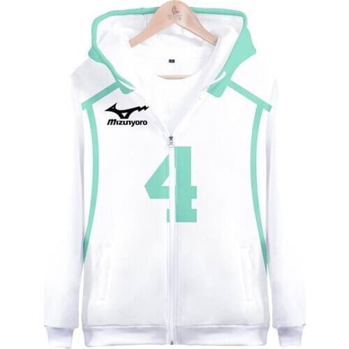 Anime Haikyuu Cosplay costume Aoba Johsai High School Oikawa Tooru Iwaizumi Hajime 3D hoodie men zipper hooded jacket Sportswear