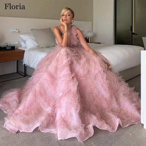 New Arrival Pink Celebrity Dress One Shoulder Turkish Prom Dress Fairy Evening Gowns Party Runaway Fashion Show Vestidos Custom