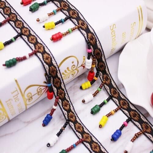 10 yards Artificial Colorfull Balls Lace Ribbon High Quality Costume Wedding Dress Belt Design Handmade DIY Sewing Supplies