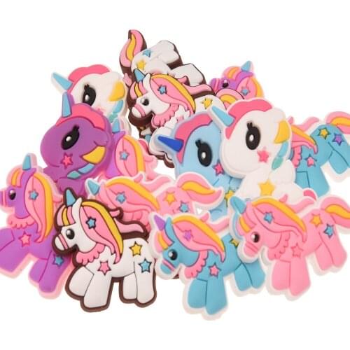 210pcs Unicorn Rubber Cute hair Accessories 3.5cm Hair flowers DIY Fashion Accessory Boutique Headwear No hairband No Barrette