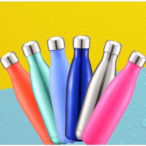 500ml Water bottle Double wall Stainles Steel Thermos bottle keep Hot and Cold Insulated Vacuum Flask for Sport Bullet tumbler