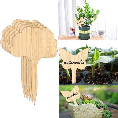 Butterfly/Tree 50PCS Bamboo Plant Markers Garden Bonsai Succulent Seedings Tags Sign Gardening Labels with Pen