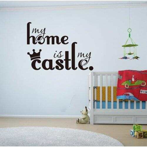 Large Home Is My Castle Crown Wall Sticker Baby Nursery Living Room Home Family Love Quote Wall Decal Bedroom Vinyl Decor