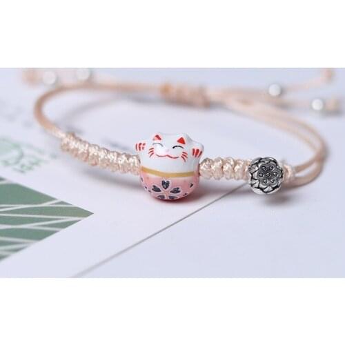 Bracelet Womens Cute Woven Adjustable Couples Hand Jewelry Fashion Cat Simple Girls Heart Ornament